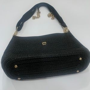 Eric Javits black straw purse